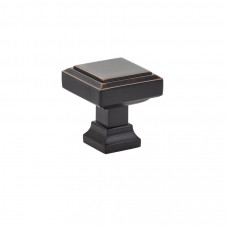 Geometric Square Knob Oil Rubbed Bronze 1 1/4