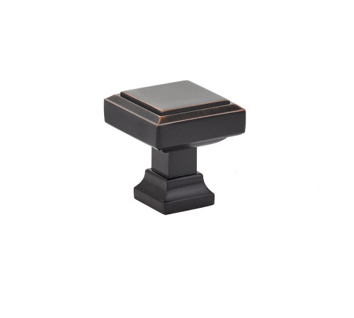 Geometric Square Knob Oil Rubbed Bronze 1 1/4