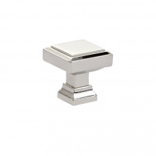 Geometric Square Knob Polished Nickel 1 1/4