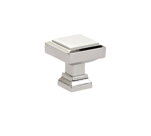 Geometric Square Knob Polished Nickel 1 1/4