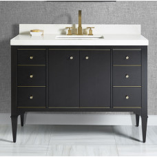Charlottesville w/Brass 48″ Vanity – Vintage Black