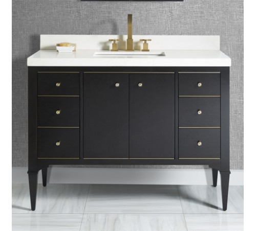 Charlottesville w/Brass 48″ Vanity – Vintage Black Charlottesville w/Brass 48″ Vanity – Vintage Black