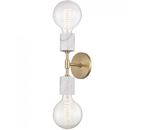 Asime 2 Light 5 inch Aged Brass Wall Sconce Wall Light Asime 2 Light 5 inch Aged Brass Wall Sconce Wall Light