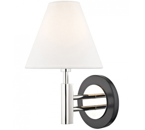 Robbie 1 Light 8 inch Polished Nickel and Black Wall Sconce Wall Light Robbie 1 Light 8 inch Polished Nickel and Black Wall Sconce Wall Light