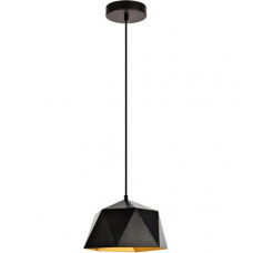 Arden 1 Light 10 inch Black with Golden Inside Pendant Ceiling Light