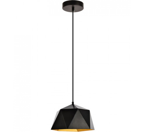 Arden 1 Light 10 inch Black with Golden Inside Pendant Ceiling Light