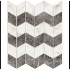 Imperial Michelangelo Bianco Carrara and Grigio Visone Zig-Zag Polished