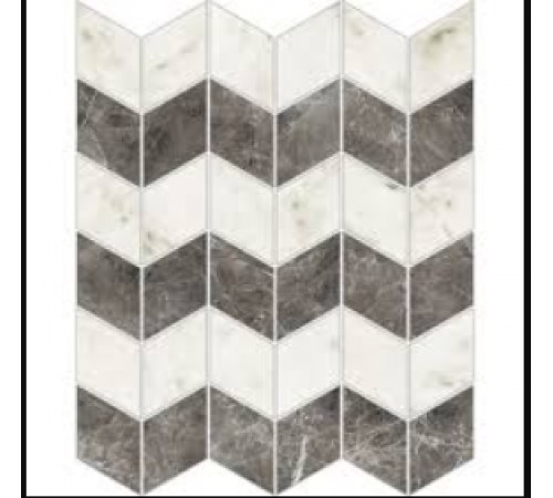 Imperial Michelangelo Bianco Carrara and Grigio Visone Zig-Zag Polished