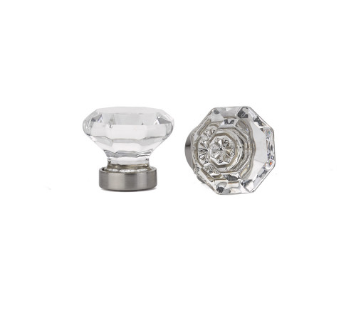 Crystal Old Town Knob Satin Nickel 1