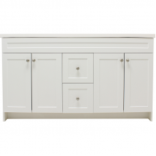 60 Inch Huntsville Shaker White Marble With Double Sink 60 Inch Huntsville Shaker White Marble With Double Sink