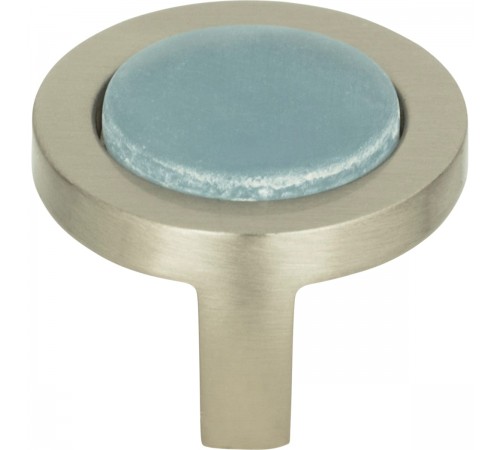 Spa Blue Round Knob 1 1/4 Inch Brushed Nickel Spa Blue Round Knob 1 1/4 Inch Brushed Nickel