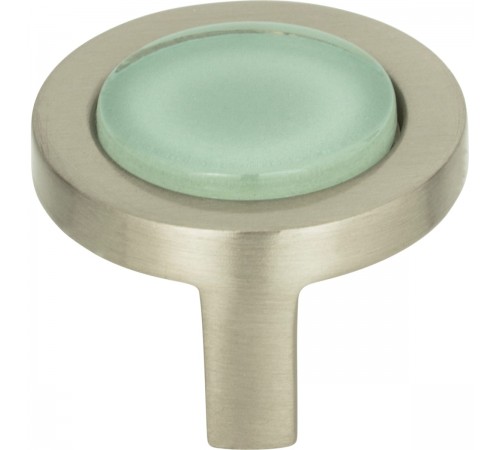 Spa Green Round Knob 1 1/4 Inch Brushed Nickel