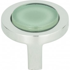 Spa Green Round Knob 1 1/4 Inch Polished Chrome