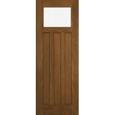 8ft Oak Top View Craftsman 1-Light 3-Panel Glass Panel