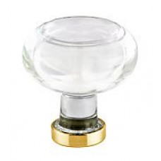 Crystal Georgetown Knob Satin Brass 1 1/4