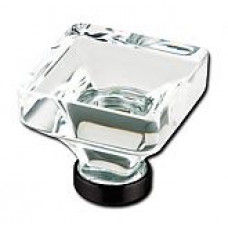Crystal Lido Knob Flat Black 1 3/8