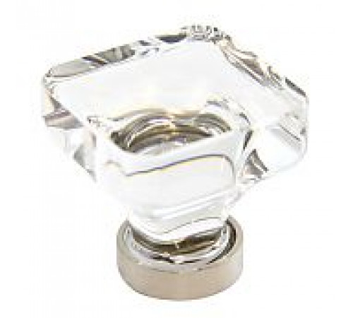 Crystal Lido Knob Satin Nickel 1 3/8
