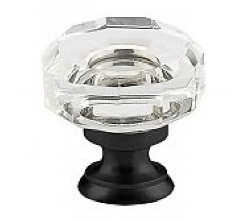 Crystal Lowell Knob Flat Black 1 3/8