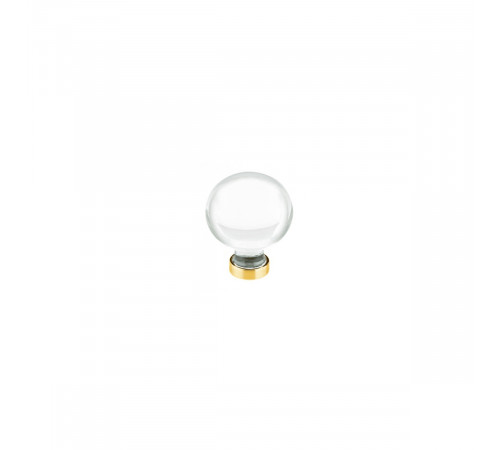 Crystal Bristol Knob Polished Brass 1