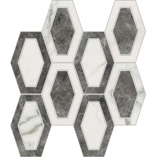 Imperial Michelangelo Bianco Carrara and Grigio Visone Losanga Polished 