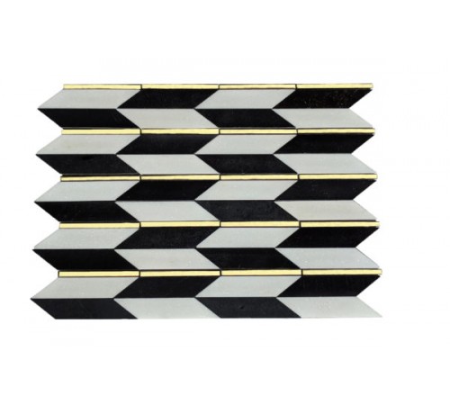 MG755 – Waterjet Marble With Golden Metal