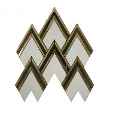 MG824 – Aurora Herringbone Gold Marble Mosaic